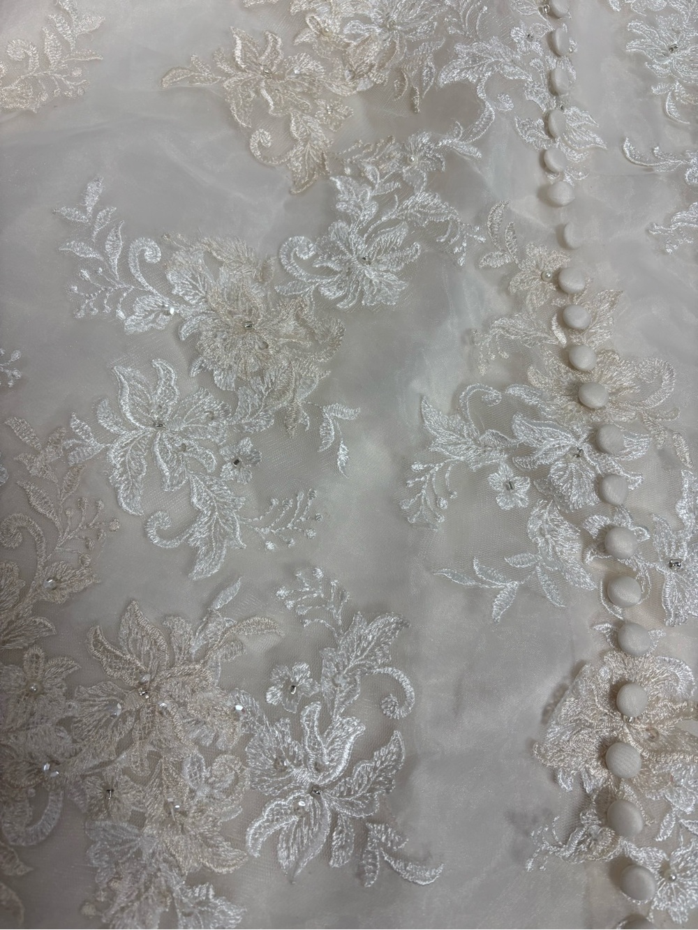 NWT Alfred Angelo Ivory and Cream Lace Beaded Wedding Bridal Gown Dress 6 - Picture 9 of 12